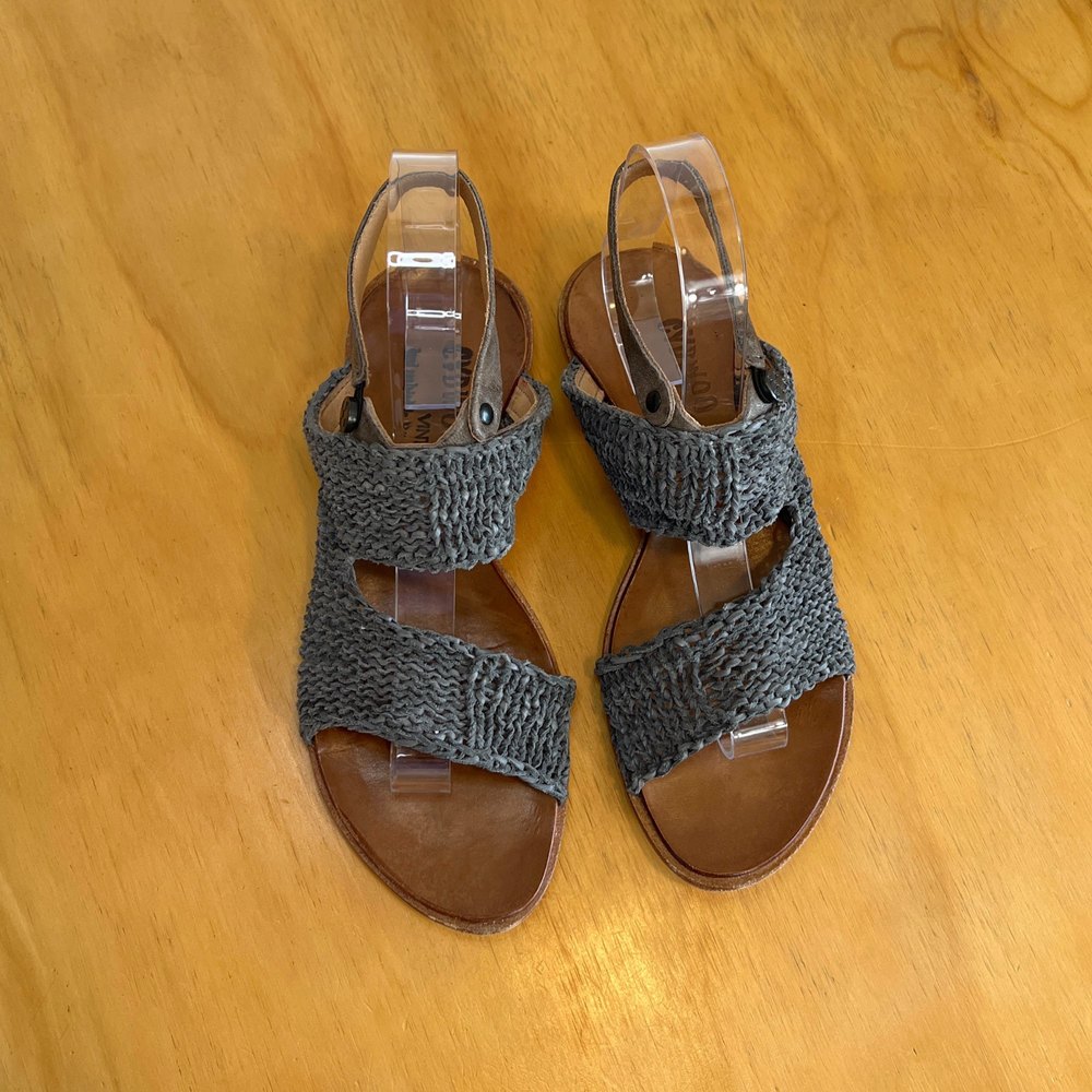 CYDWOQ Sandal Brave Vintage Woven Leather Handmade USA Women's Size 36 US 6